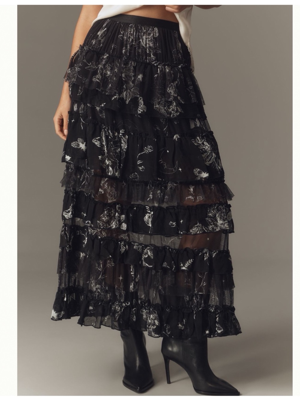 NWT Anthropologie Ruffled Tulle Petticoat
Maxi Skirt